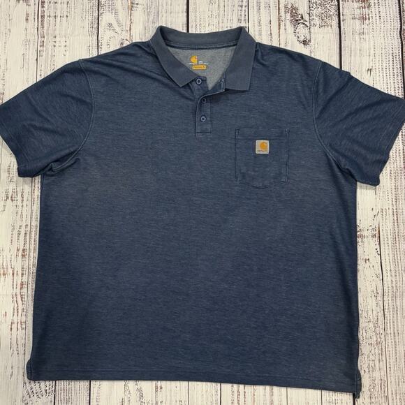Carhartt Other - Carhartt K570 Pocket Polo Shirt Men’s 3XL Blue Heather Original Fit Workwear